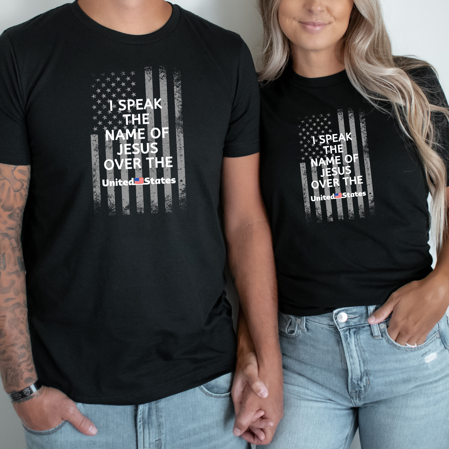 I SPEAK THE NAME OF JESUS OVER THE USA - Unisex Jersey Short Sleeve Tee (3 colors)