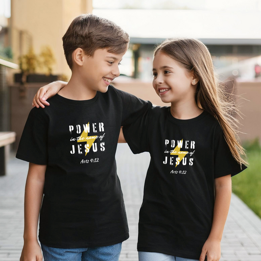 POWER IN THE NAME OF JESUS - Youth Short Sleeve Tee  (2 colors)