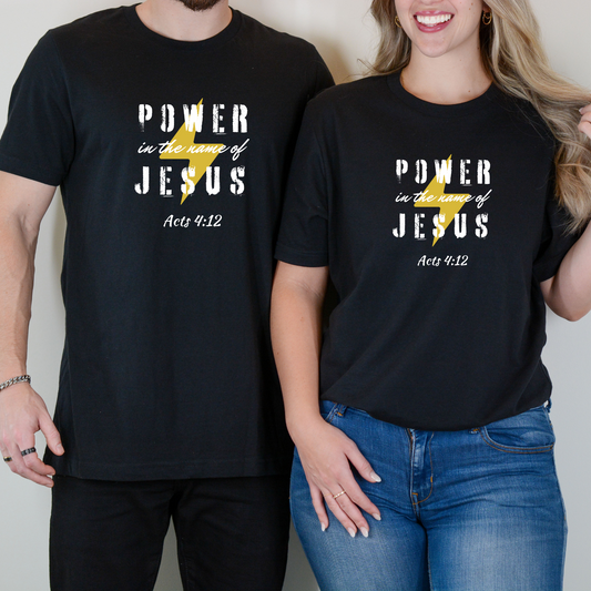 POWER IN THE NAME OF JESUS - Unisex Jersey Short Sleeve Tee (2 colors)